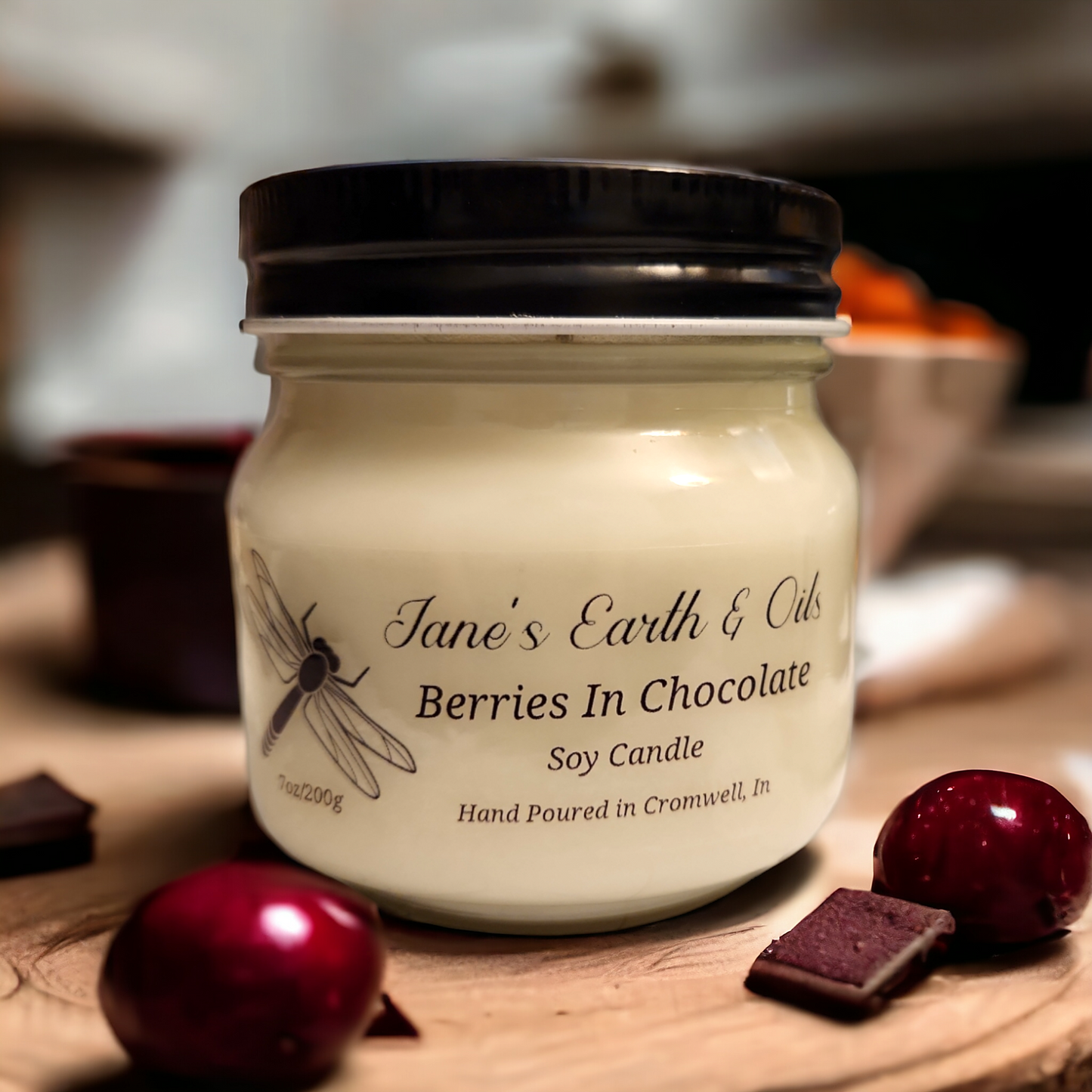 Berries In Chocolate Candle