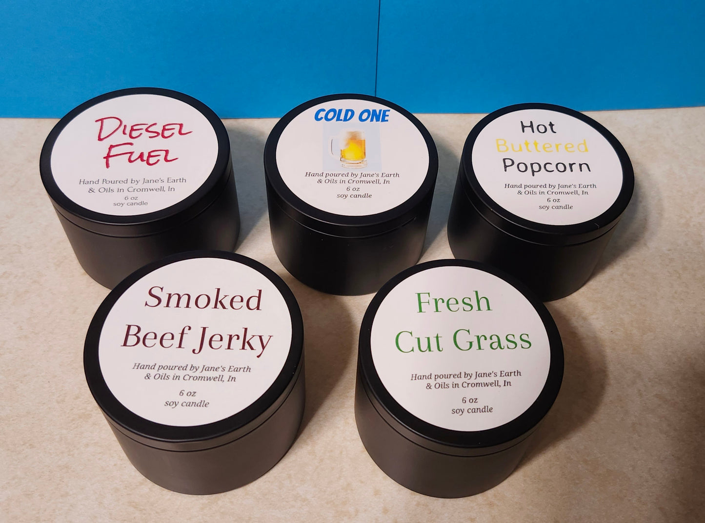 Fun Scents Black Tin Candles