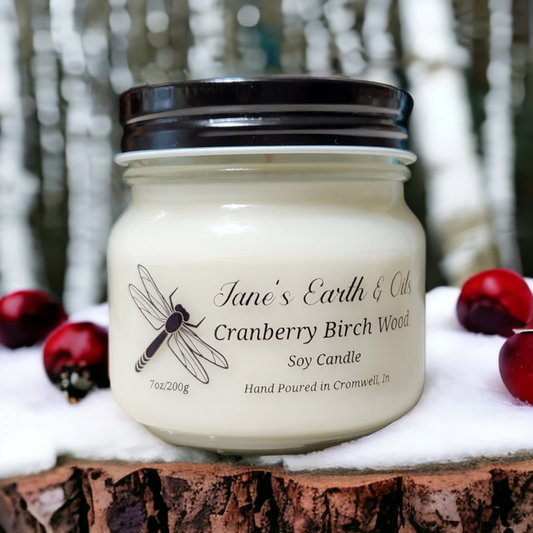 Cranberry Birch Wood Soy Candle